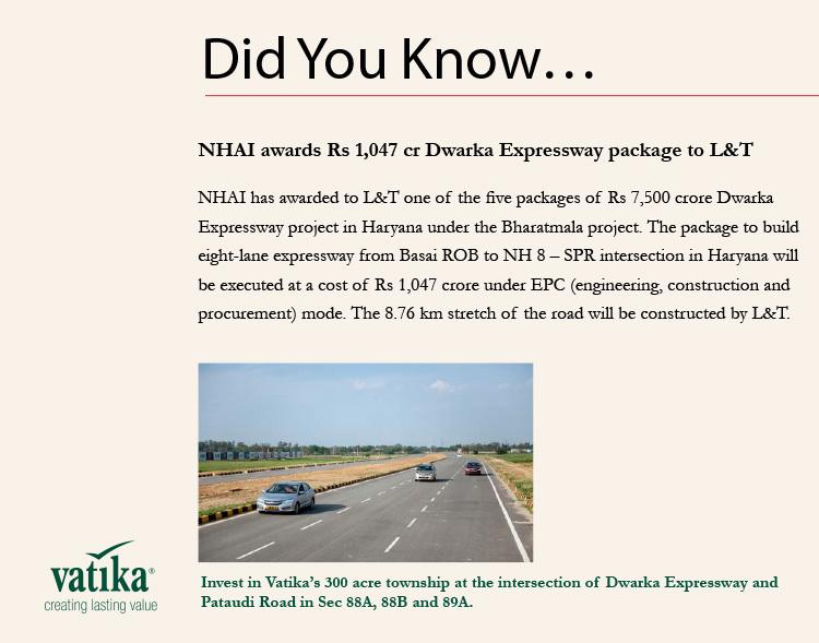 NHAI awards Rs 1,047 cr Dwarka Expressway package to L&T